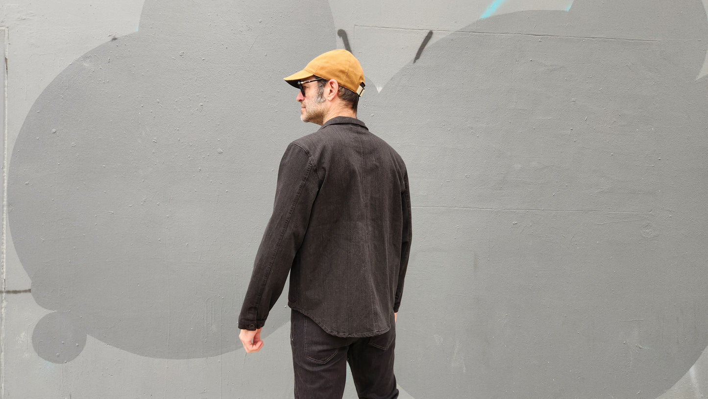 BLACK OVERDYE CORDURA® DENIM work jacket with 4-way stretch