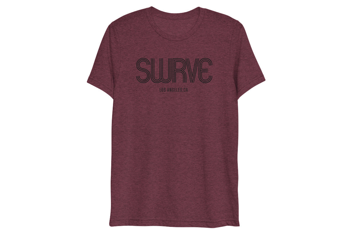 classic cotton/poly 1968 swrve logo t-shirt in crushed berry heather.