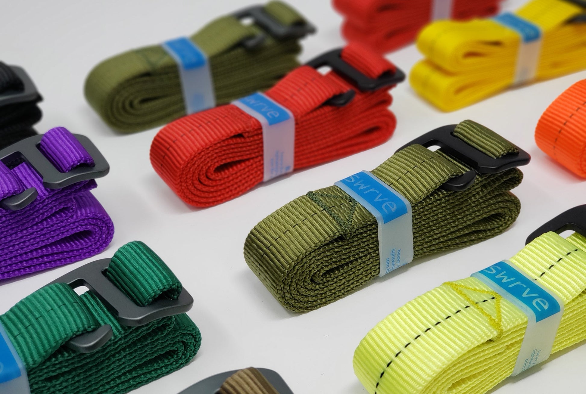 side view of multiple 1" belts. 