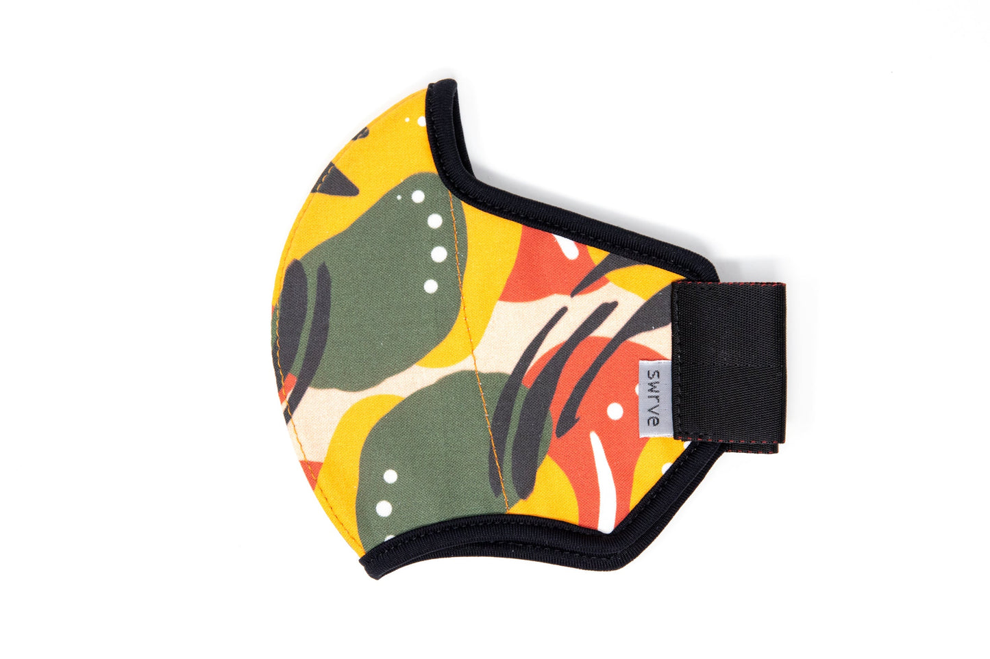 flat shot of the African cotton mask in mango chili in the adult fit