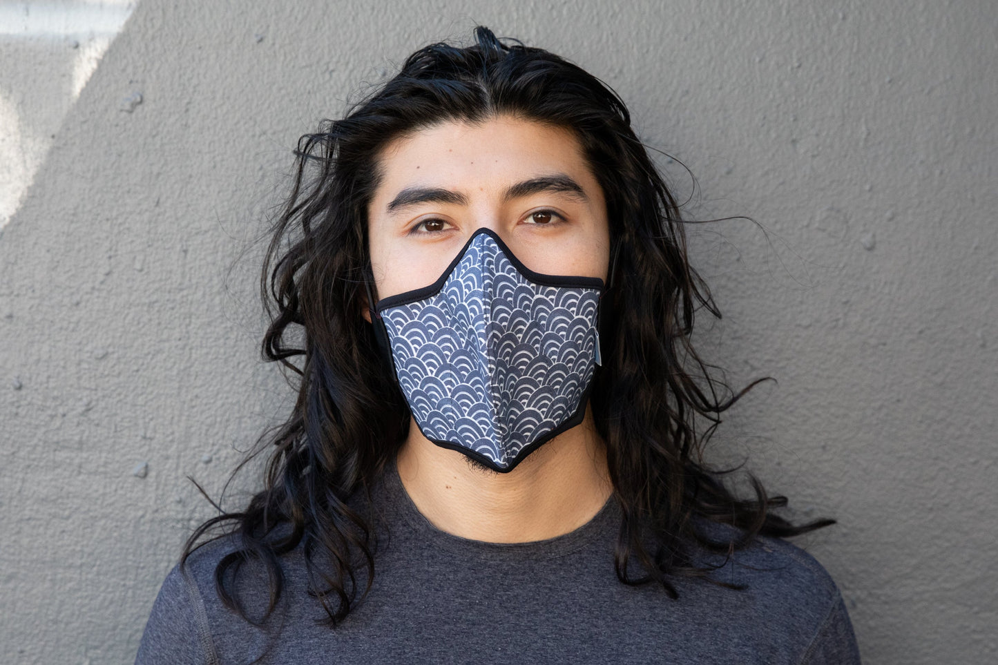LONG Japanese Block Print cotton MASK