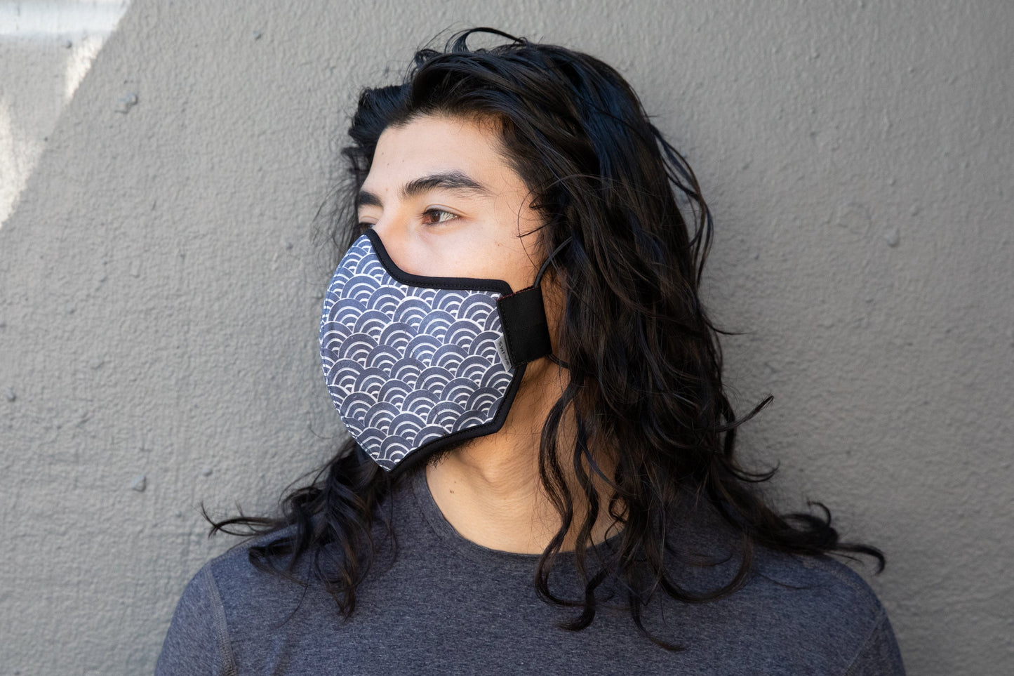 LONG Japanese Block Print cotton MASK
