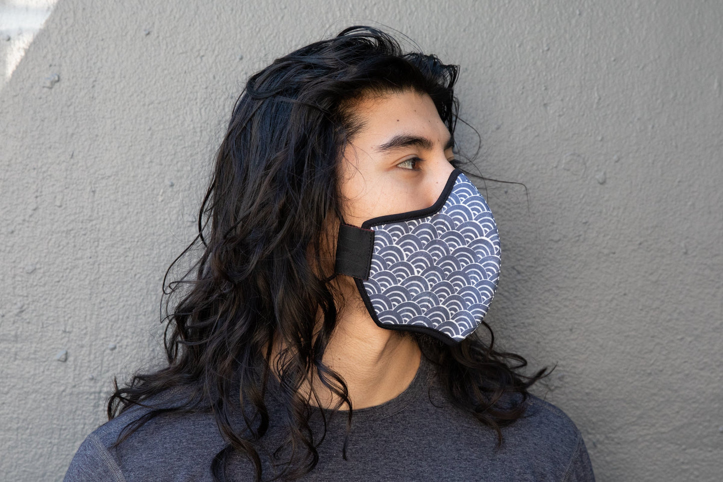 LONG Japanese Block Print cotton MASK