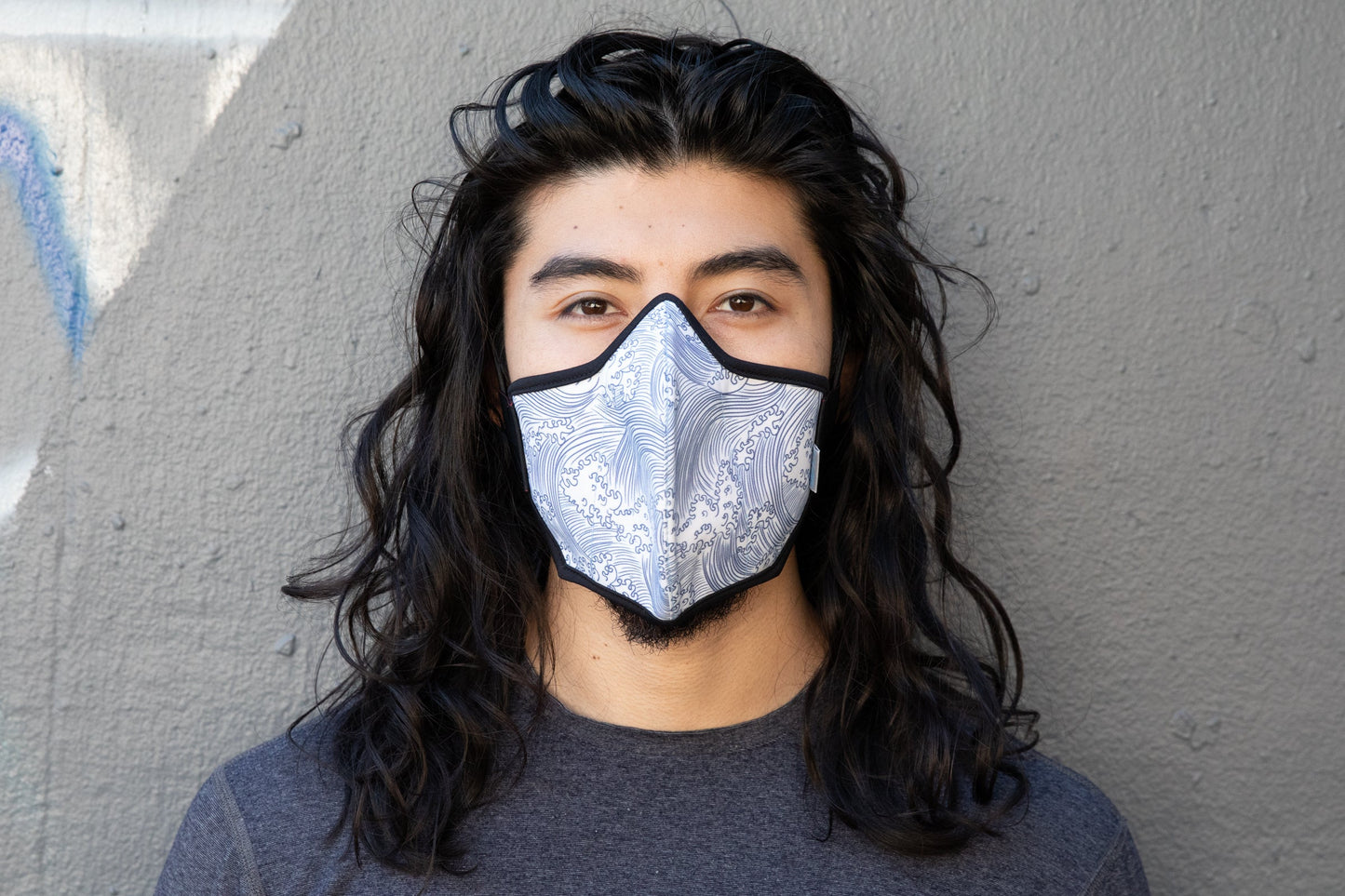 LONG Japanese Block Print cotton MASK