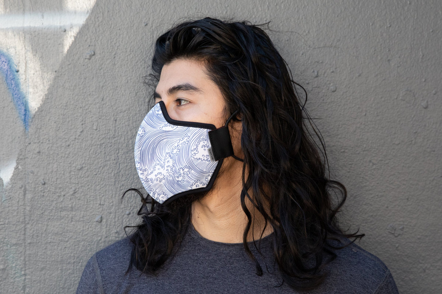 LONG Japanese Block Print cotton MASK