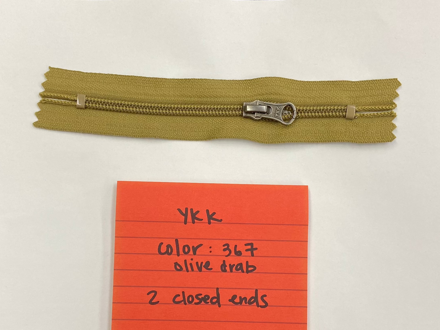 2 closed ends coil ZIPPERS