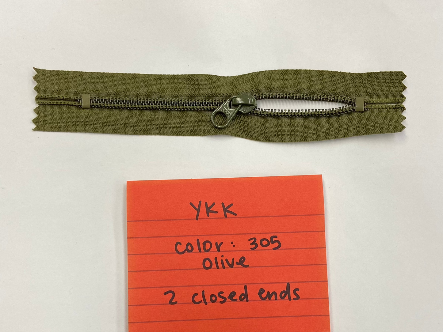 2 closed ends coil ZIPPERS