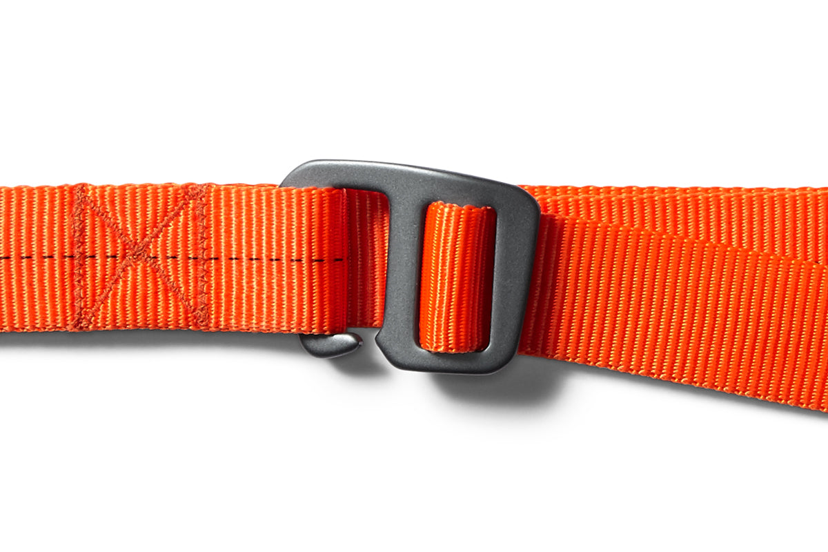flat shot of the belt in safety orange