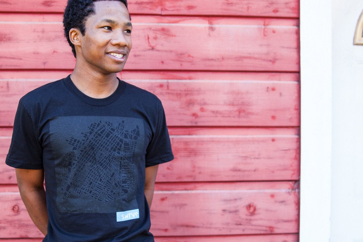 lightweight summertime DTLA block print t-shirt