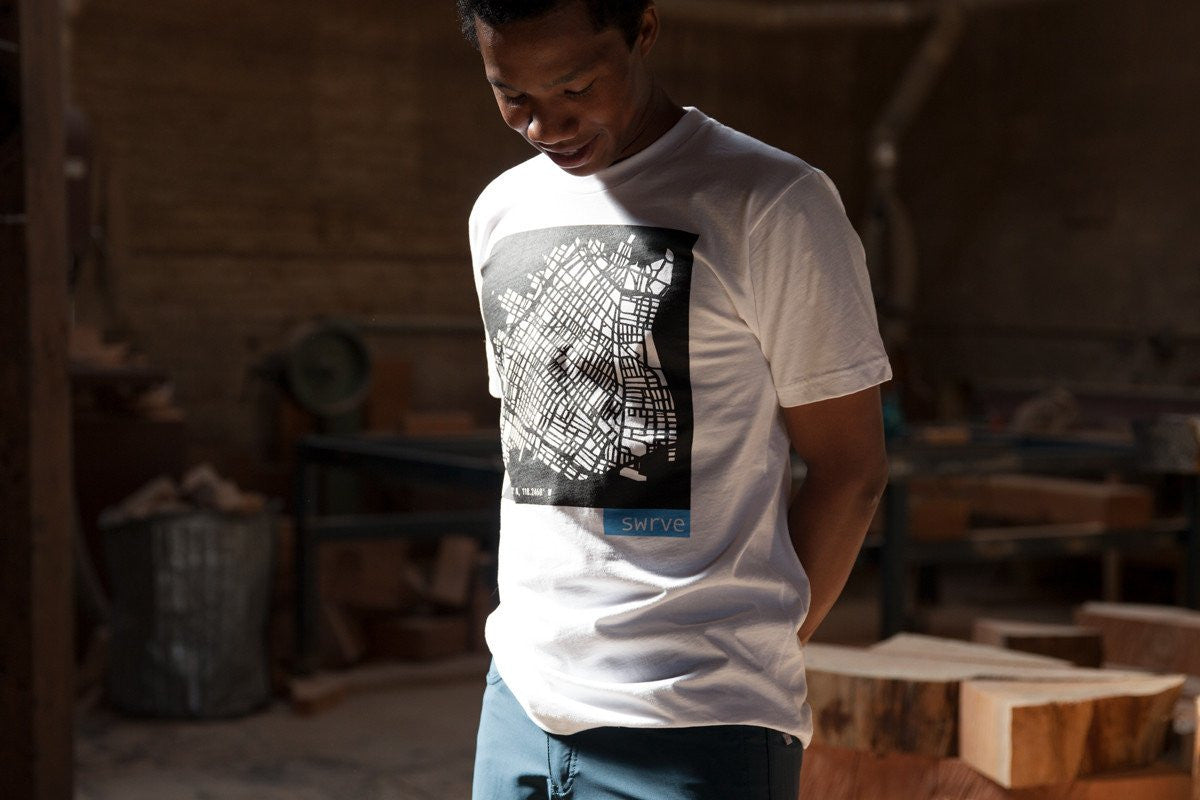 lightweight summertime DTLA block print t-shirt