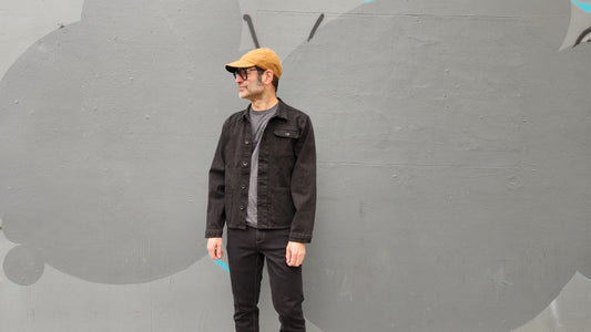 BLACK OVERDYE CORDURA® DENIM work jacket with 4-way stretch