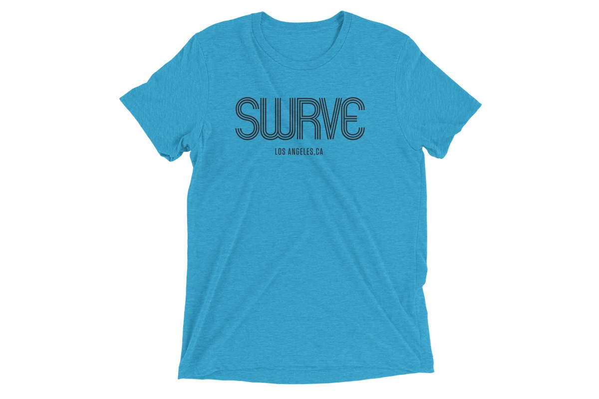 classic cotton/poly 1968 swrve logo t-shirt in cyan